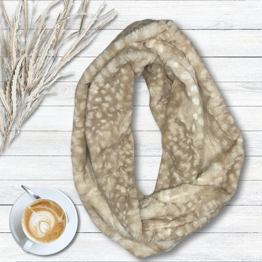Fawn Print Minky Infinity Scarf
