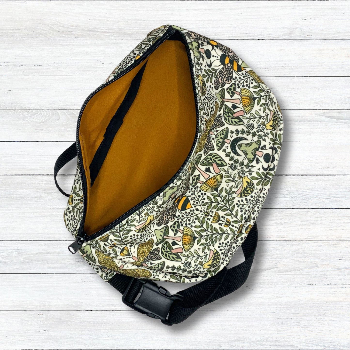 Canvas Bum Bag, Wild Ride Motorcycle & Skulls Print